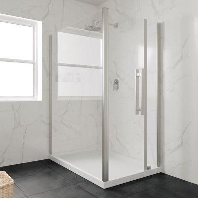 OVE Decors 54" x 32" Rectangle Shower Base Pan, White Acrylic, Hidden Side Drain, Reversible Design
