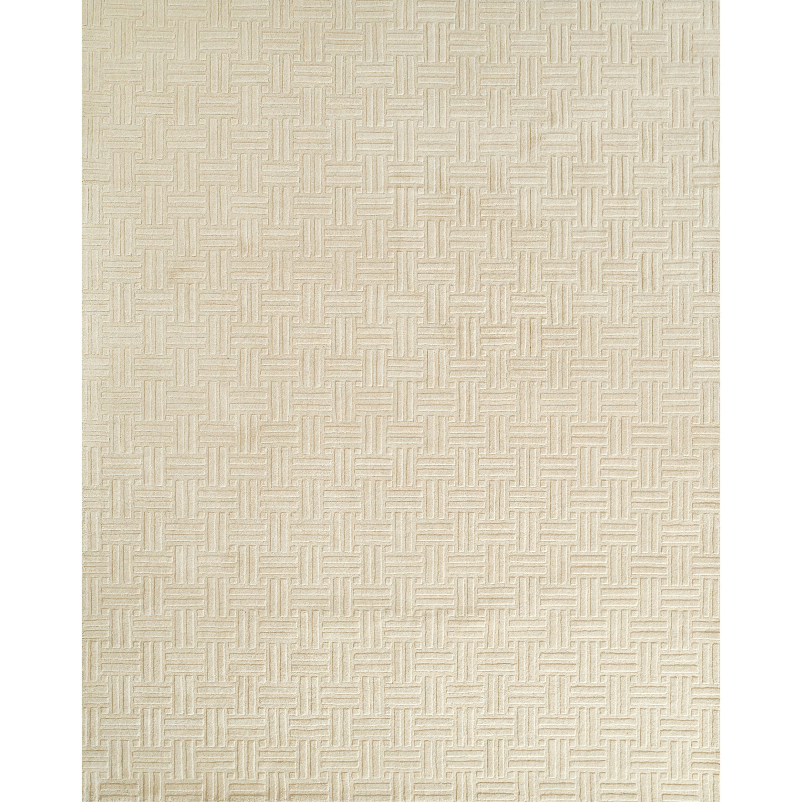 Maricopa Ivory Hand-Loomed Geometric Wool Rug, Rectangle 2' x 3'