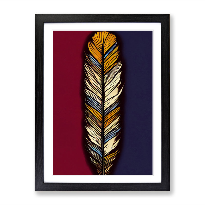 Wonderful Feather - Single Picture Frame Print, Black Framed, 46cm H x 34cm W x 2cm D