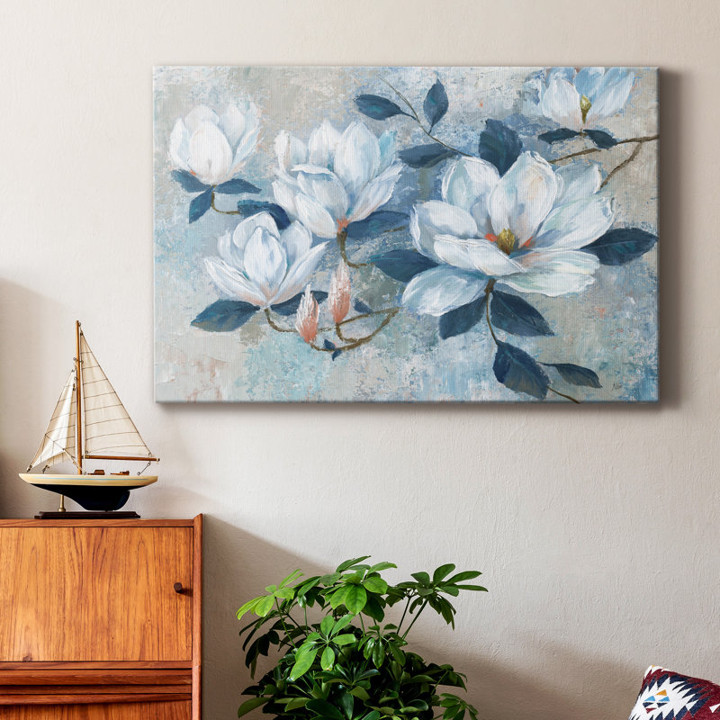 Printemps fleuri I - peinture sur toile tendue, H 18 po x l 12 po x P 1 po