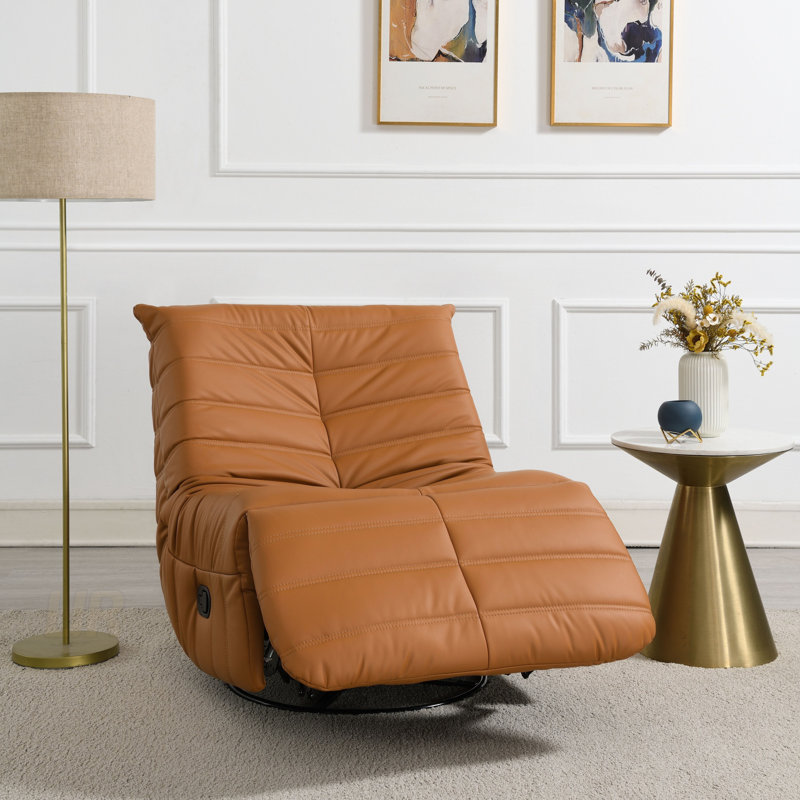 Talmon Synthetic Leather Glider Recliner With Swivel, Full Foam Comfort, And 360-Degree Rotation For Ultimate Relaxation