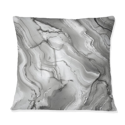 Grey Marble III - Traditional Throw Pillow