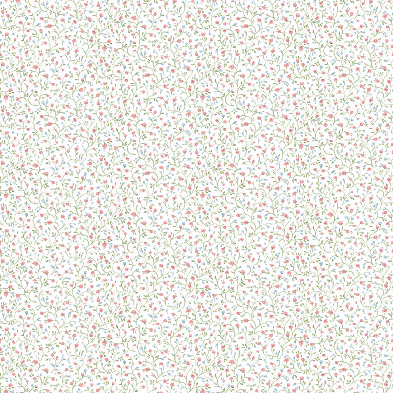 Pretty Prints Mini Floral Wallpaper Roll, Pink/Green