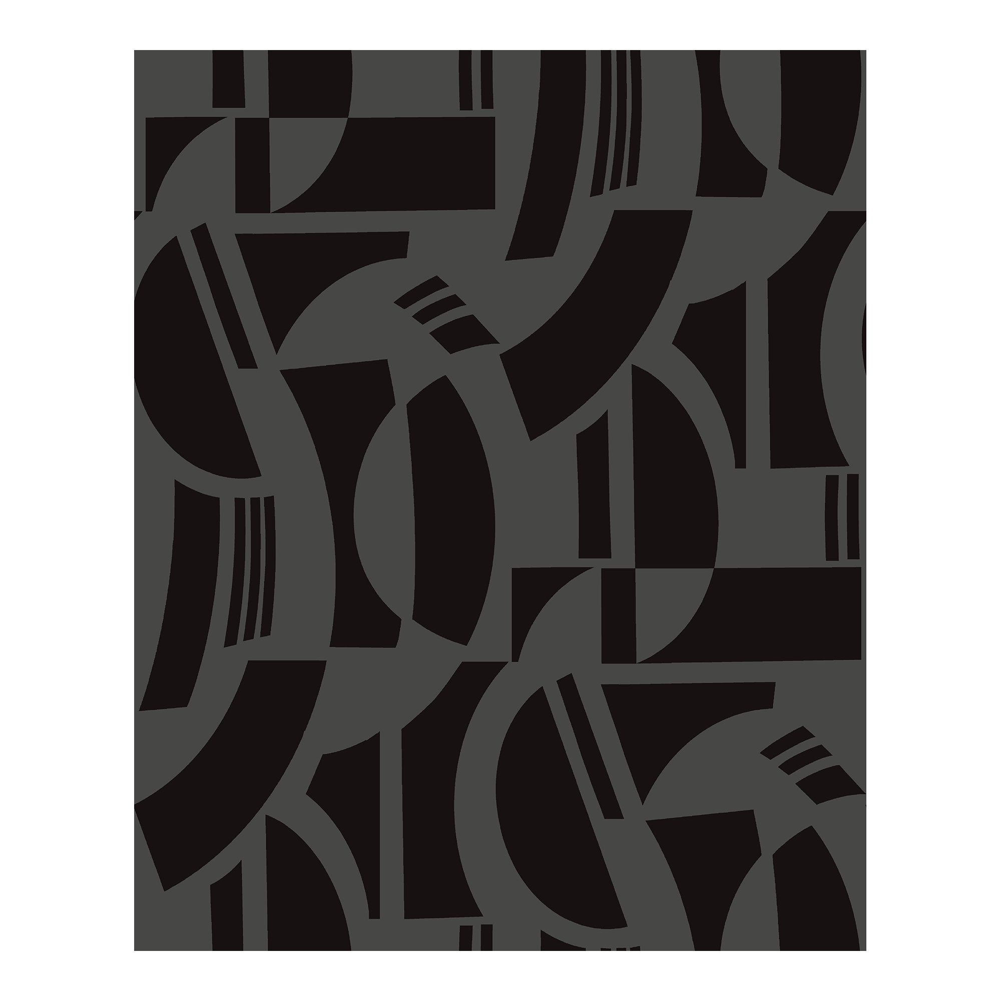 Carter Geometric Flock Wallpaper, Black