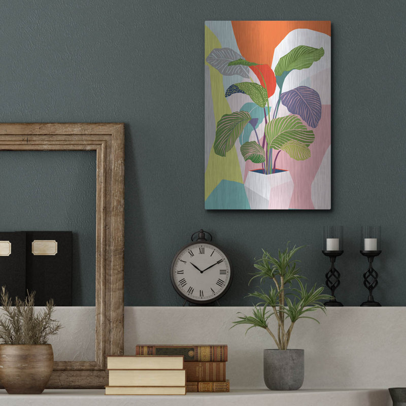 Ivy Bronx «Exotic Plant» par Ioana Horvat, art mural en métal, H 16 po x l 12 po