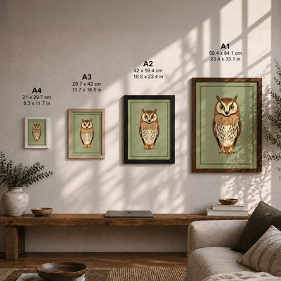 Frontal Owl Botanical - Framed Print