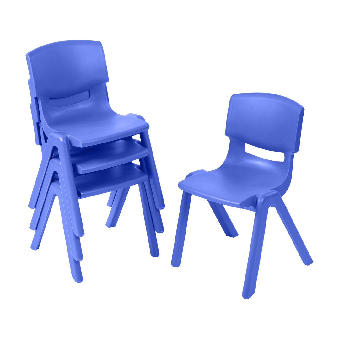 ECR4Kids 12in Plastic School Stack Chair, Classroom Furniture (Set of 4) ECR4Kids Seat