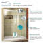 Porte de douche coulissante sans cadre Transoler Brianna, l 60 po x H 70 po, verre trempé givré 5/16 po-69322761