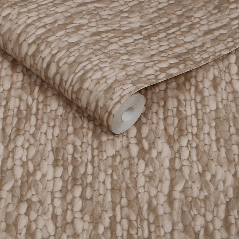 Abigail Ahern Heirloom Knit 10m x 52cm Textured Matte Wallpaper Roll, Brown