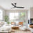 60 Inch Smart Ceiling Fan With Lights 2 Downrods, 3 ABS Fan Blades, Reversible Quiet Dc Motor For Indoor Bedroom Farmhouse-1114069369-1114069370