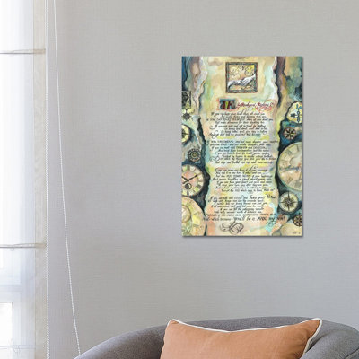 Calligraphy Of The Poem If By Rudyard Kipling by Fanitsa Petrou - Wrapped Canvas Print