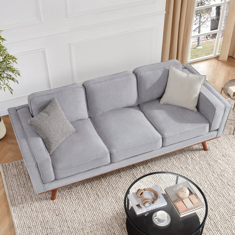  89.76'' Square Arm Sofa, Dark Gray