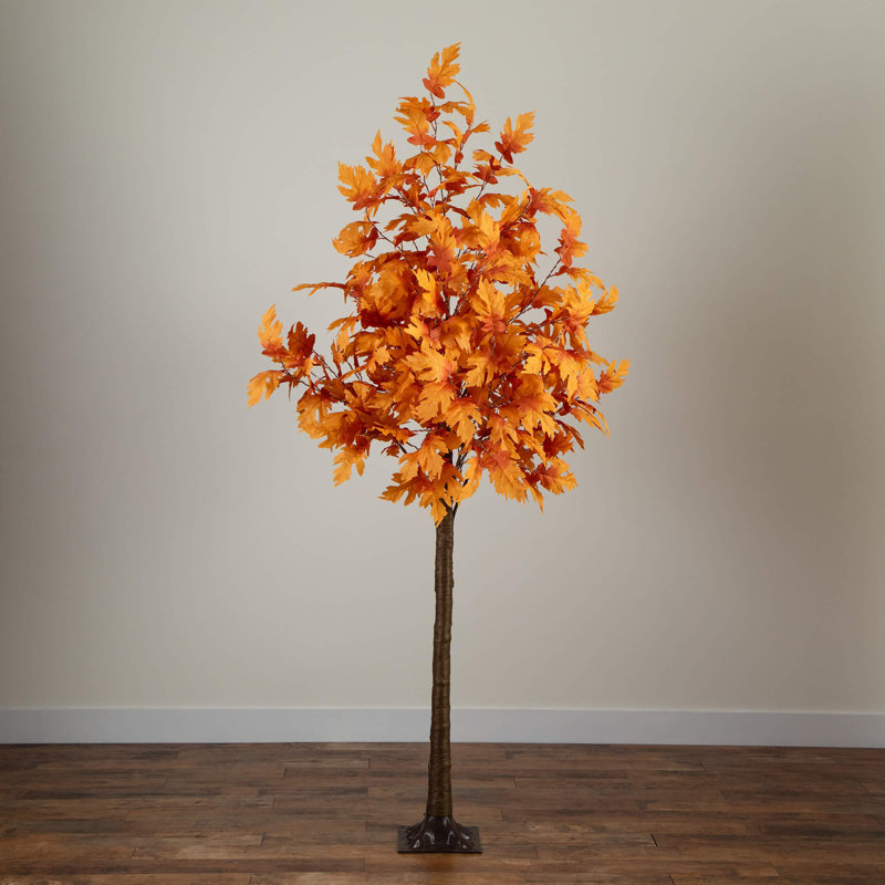 Arbre d'automne artificiel pré-éclairé avec 660 lumières DEL blanc chaud, H 96 po x l 40 po x P 40 po