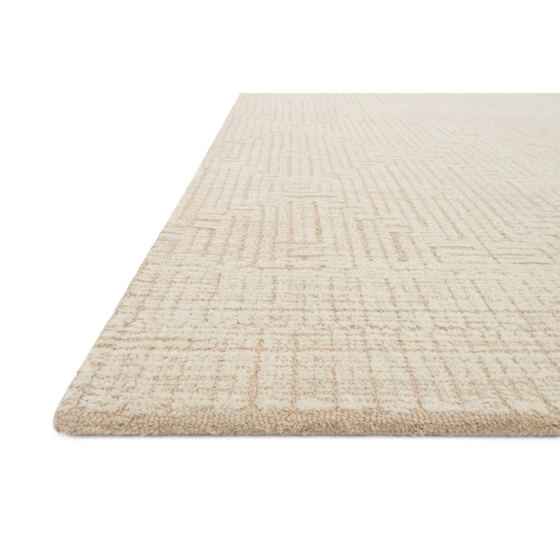 Tapis d'intérieur en laine à motif géométrique, Rectangle 5 pi x 7 pi 6 po