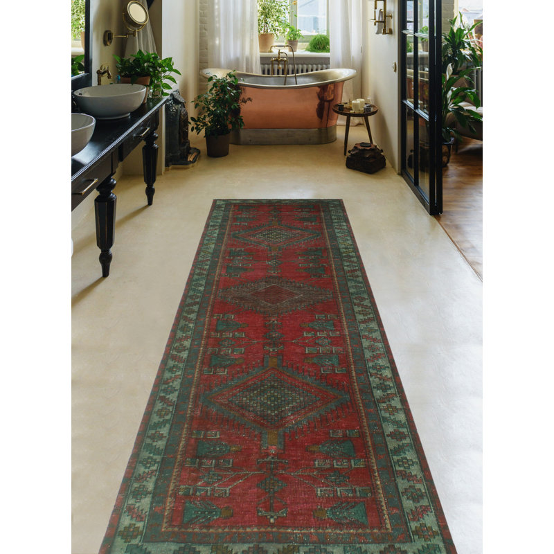 Keeisha One-of-a-Kind 3'6" x 10'8" 1980s Runner Wool Area Rug in