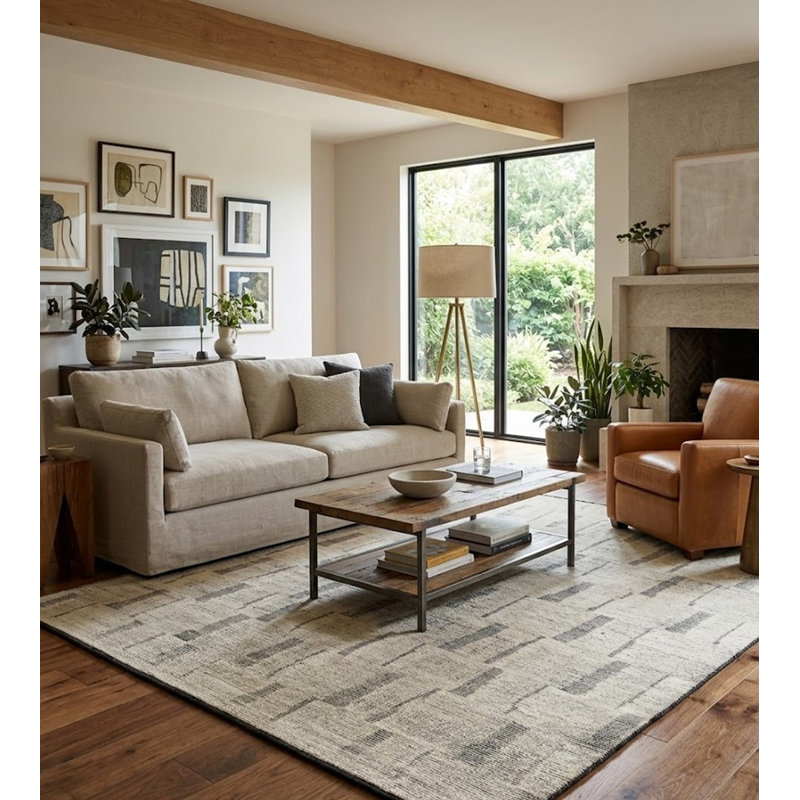 Cream Geometric 8x10 Modern Oriental Rug