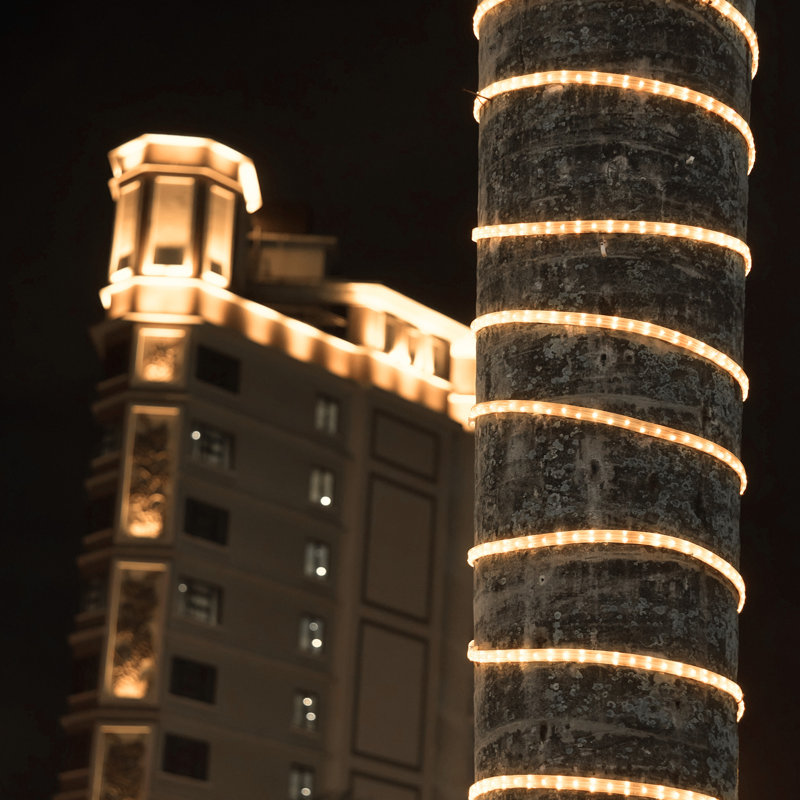 18FT 216 Light End-to-End Connectable LED Rope Lights, Warm White