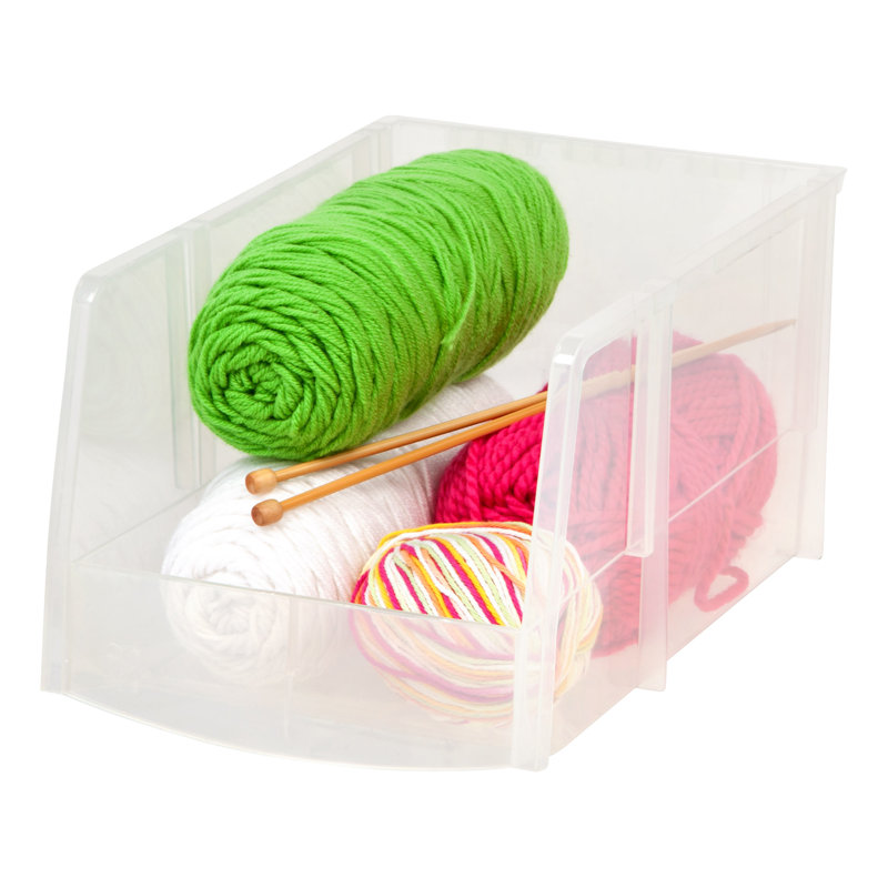 Bac décoratif en plastique IRIS, Transparent, H 8 po x l 10 po x P 14,75 po