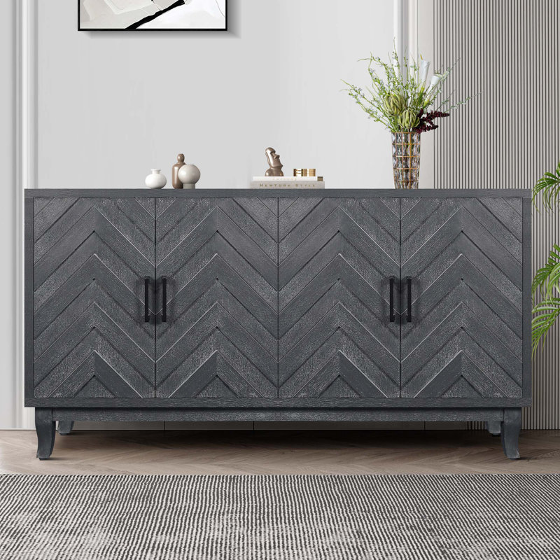 Buffet de rangement pour vestibule, salon, Gris foncé antique