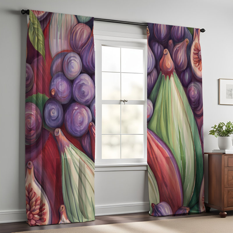 Paire de rideaux semi-transparents en polyester Dusza, L 40 po x L 82 po