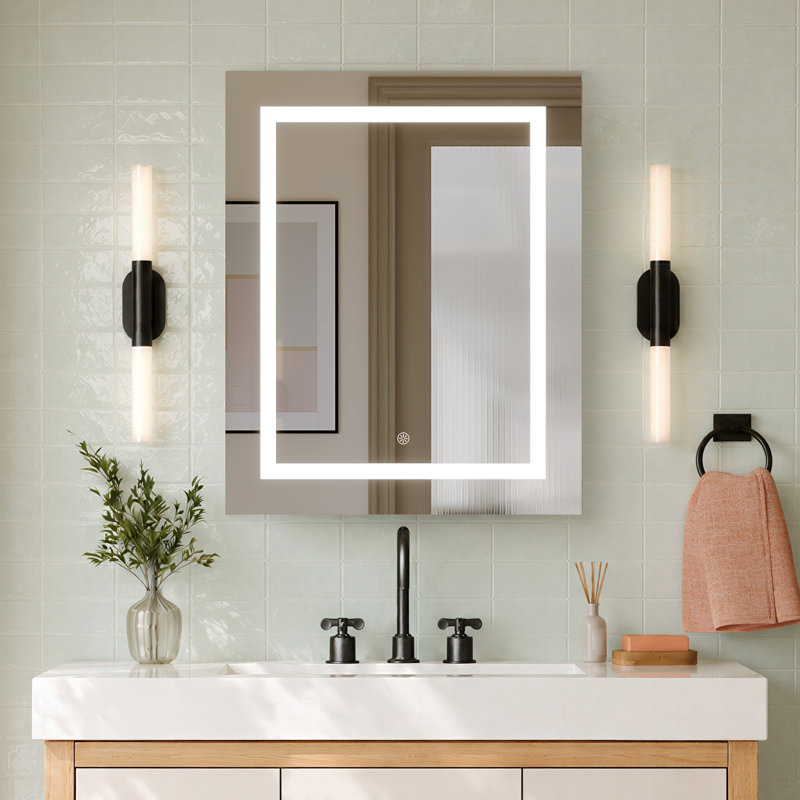 Armoire à pharmacie avec miroir à DEL 24 po x 30 po DeerValley, à fixation murale, à intensité variable, anti-buée, tablettes réglables, prise de courant encastrée, DV-1MC0499
