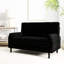 Canapé-lit en velours noir 2 avec inclinaison, rembourrage en mousse, structure en métal, fauteuil inclinable, revêtement, base