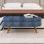 Banc de rangement ovale avec pieds en bois-114728476