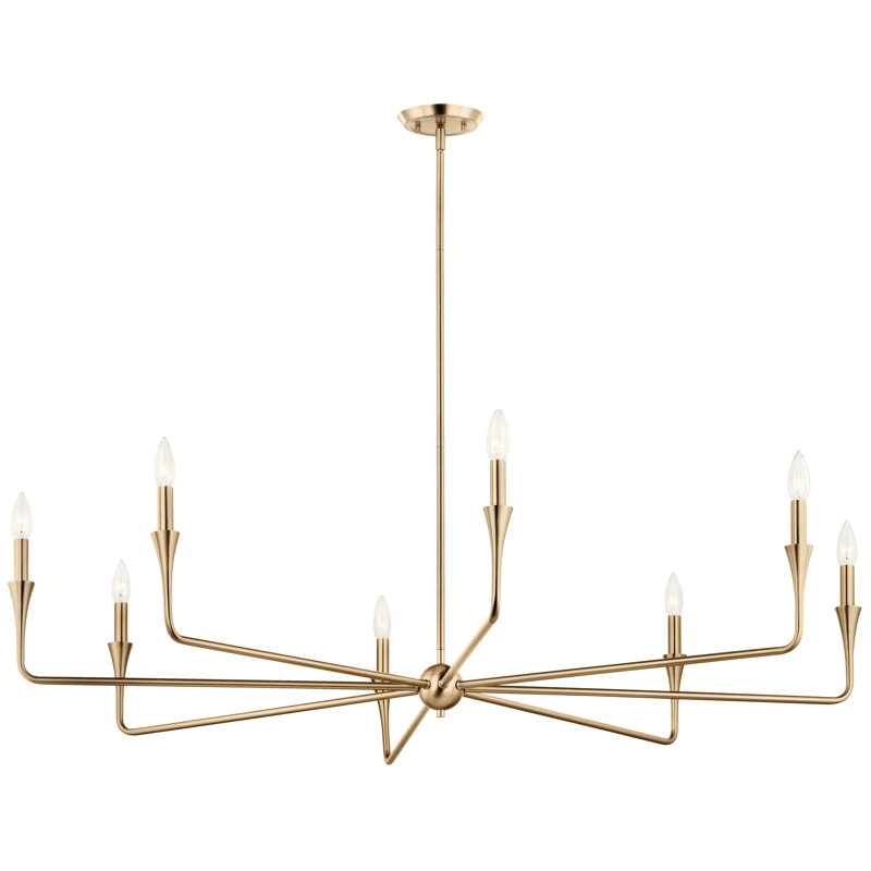 Lustre 8 lumières Kichler Alvaro, Bronze, H 23,25 po x l 50 po x P 50 po, 8