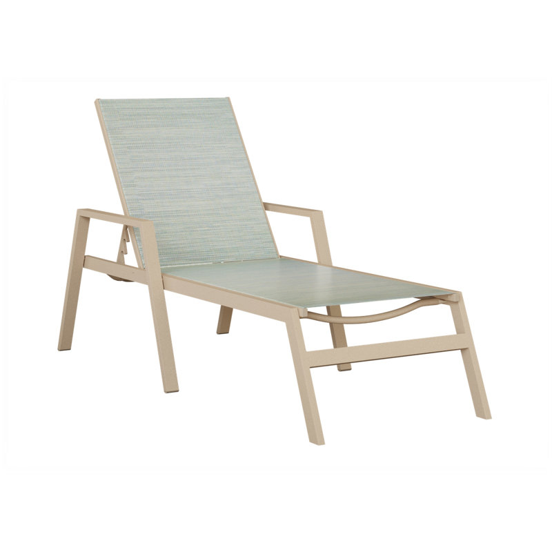 Chaise longue Vida en aluminium graphite avec tissu en tweed taupe, Luna Multi, Mint