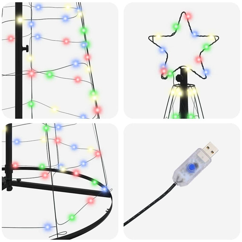  LED Christmas Tree with 390 LEDs 250 cm Iron, Multicolour