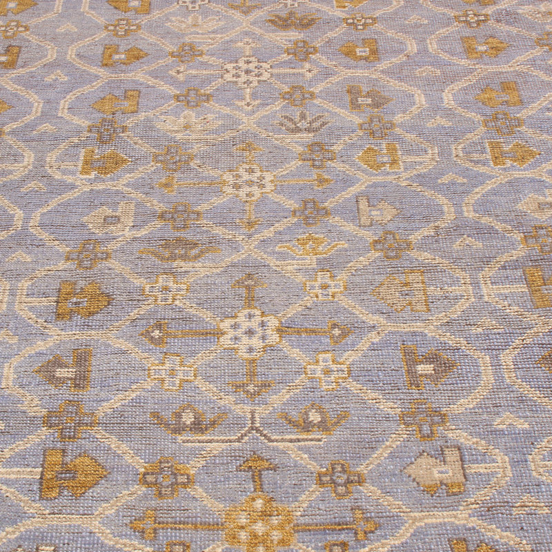 Burano Hand Knotted Wool Geometric Area Rug, Rectangle 10' x 14'