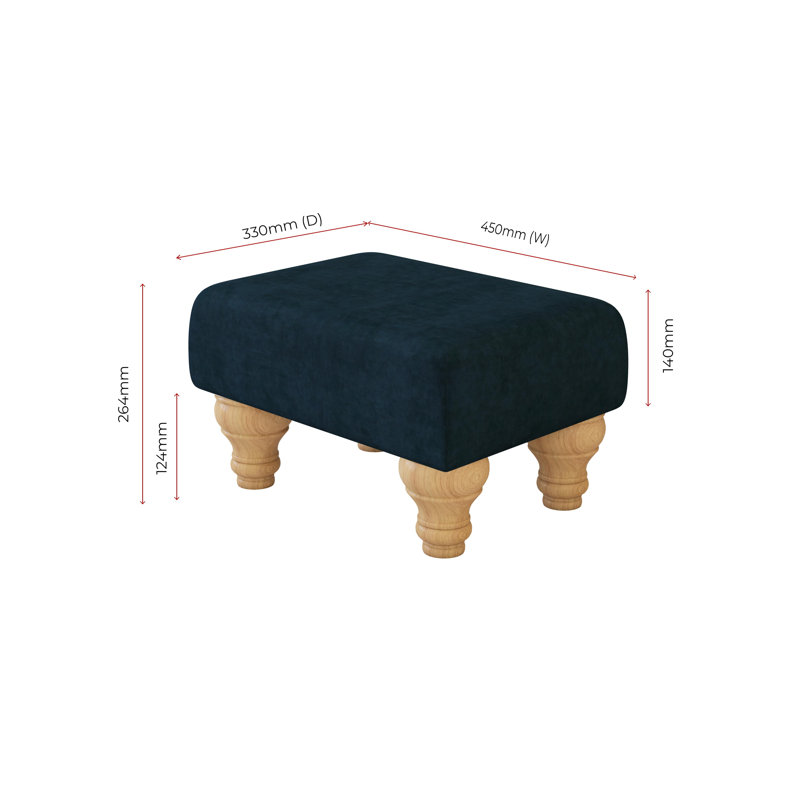 Autryville Wood Turned Leg - Plush, Natural, Velvet, Indigo Dark Blue