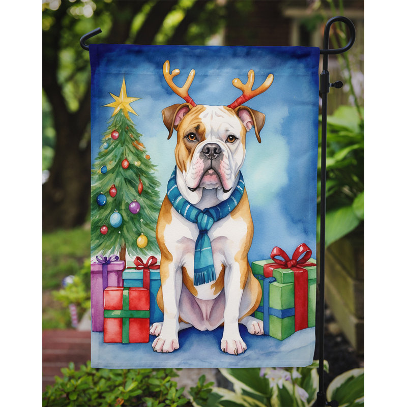 Drapeau de Noël renne de jardin, Bouledogue américain