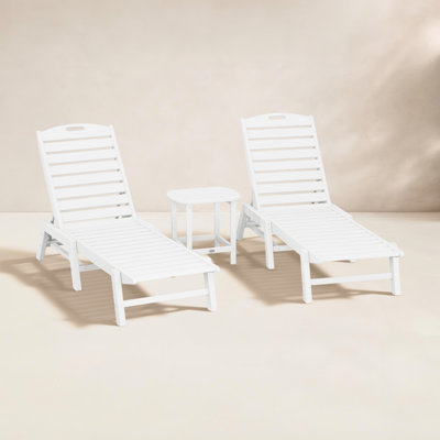 POLYWOOD® Nautical 24" Patio Chaise Lounge Set