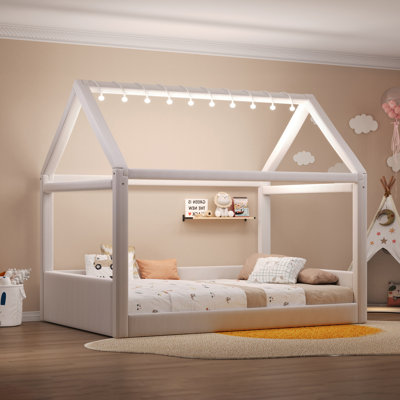 Upholstered House Daybed With LED Lights