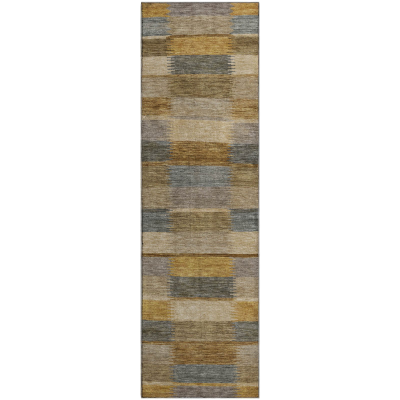 Premium Machine Washable Marasco AMF1628 Stripes Rug, Runner 2'3" x 7'6"