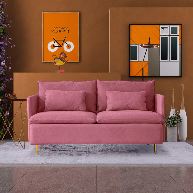 Causeuse Gerdje, Mélange de lin rose
