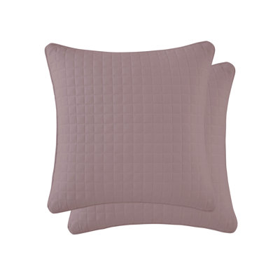 Southshore Fine Linens Vilano Quilted Sham Covers, Double-Brushed Microfiber Square-Stitched Pillow Shams with Piped Edges, Set of 2, 26" x 26" , Lavender