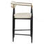 Chaise de comptoir revêtue de tissu beige Kirkham (ensemble de 2)
