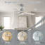Ventilateur de plafond de 52 pouces avec lumière, télécommande silencieuse à 6 vitesses, DEL à intensité variable, pour le salon, la chambre à coucher et autres intérieurs-126322370-126322366
