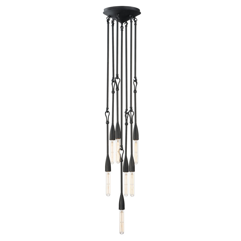 Luminaire suspendu grappe anthracite 7 lumières Demetress