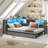 Corner Bed Frame  With Led Light And Charging Station, Modern  Bed With Bookcase And 2 Underbed Storage Drawers, Modern Daybed No Box Spring Needed/noise-free-969530213