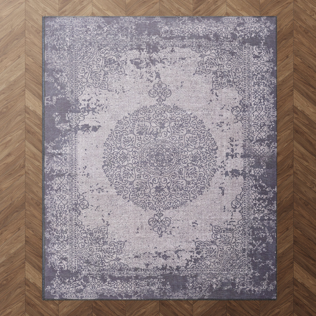 Zehorit Machine Washable Vintage Area Rug For Living Room, Hallway Runner, Entryway Rug Bungalow Rose Rug 