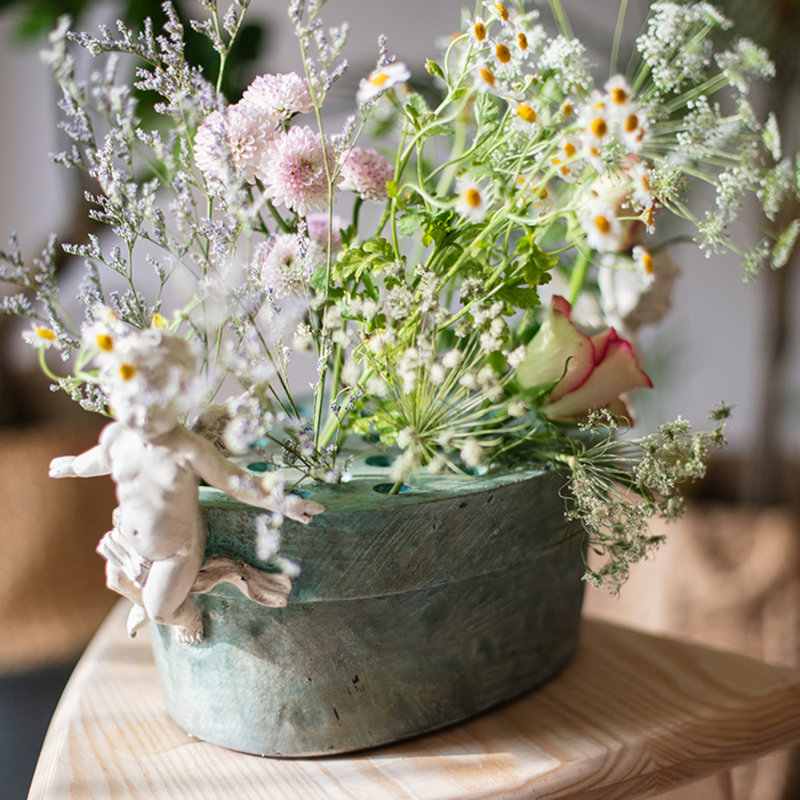 Vase de table en résine Crall Green