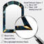 Blue Quantum Mosaic Vision Geometric - Miroir décoratif géométrique en arche sur métal-1770766724