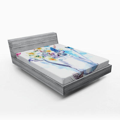 Daffodil Microfiber Patterned Fitted Sheet