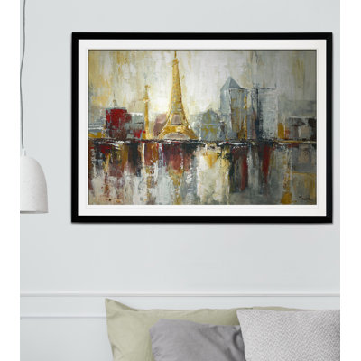 « paris icons », reproduction de peinture à l’acrylique encadrée