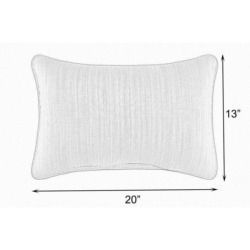 Coussin Keegan, 13 po x 20 po, Blanc