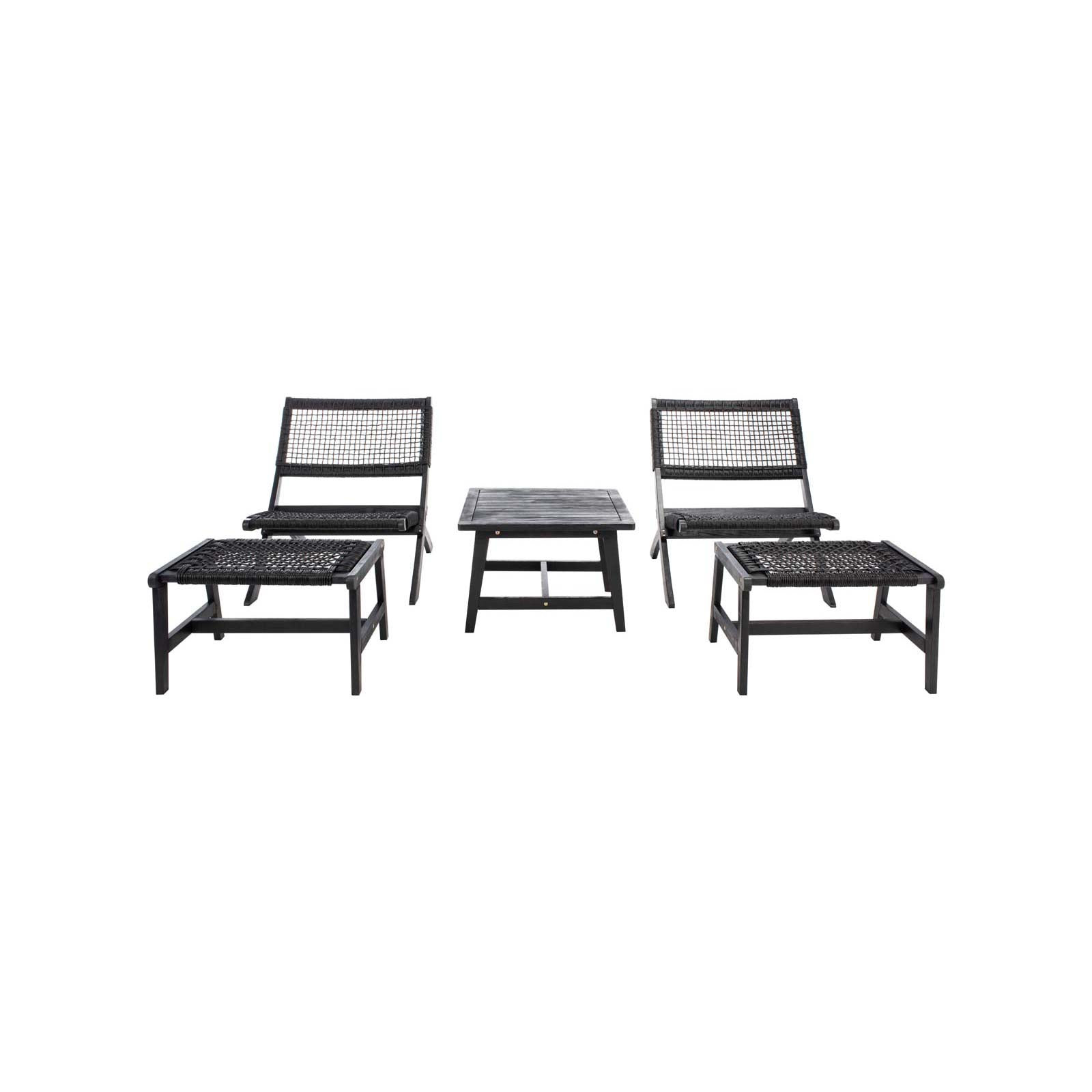 Armida Acacia 5 Piece Seating Group, Black