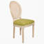 Ensemble de 2 chaises de salle à manger French Country, dossier rembourré en rotin, vert-1534102458-1534102461